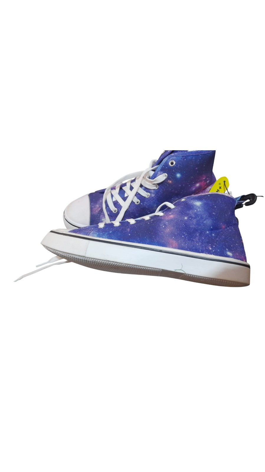 Galaxy Print Lace-Up High-Top Sneakers – Blue &amp; Purple
