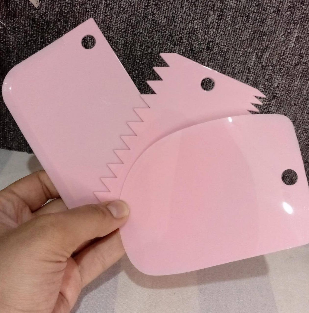 Cake Scraper 3 Pieces, Dough Cutter and Dough Scraper Plastic Dough Bowl for Cake Decoration&nbsp;