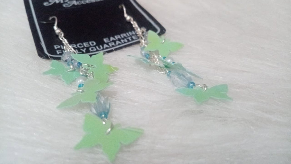 "My Accessory" multi-layered butterfly tassel dangle earrings