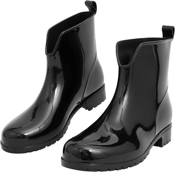 Sinsay Women’s Glossy Black Ankle Boots