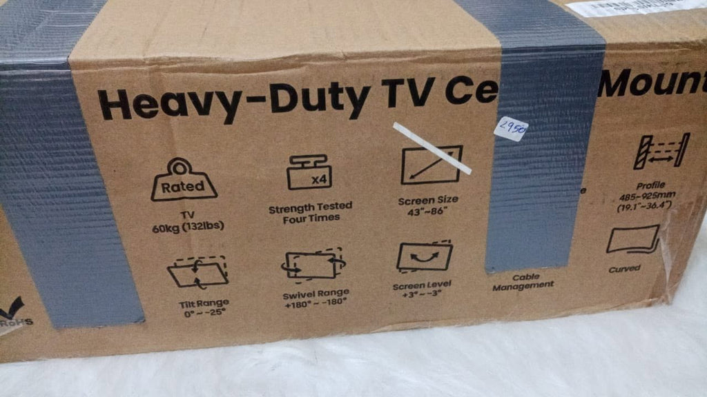 Heavy-Duty Adjustable TV Ceiling Mount – 43–86 Inches