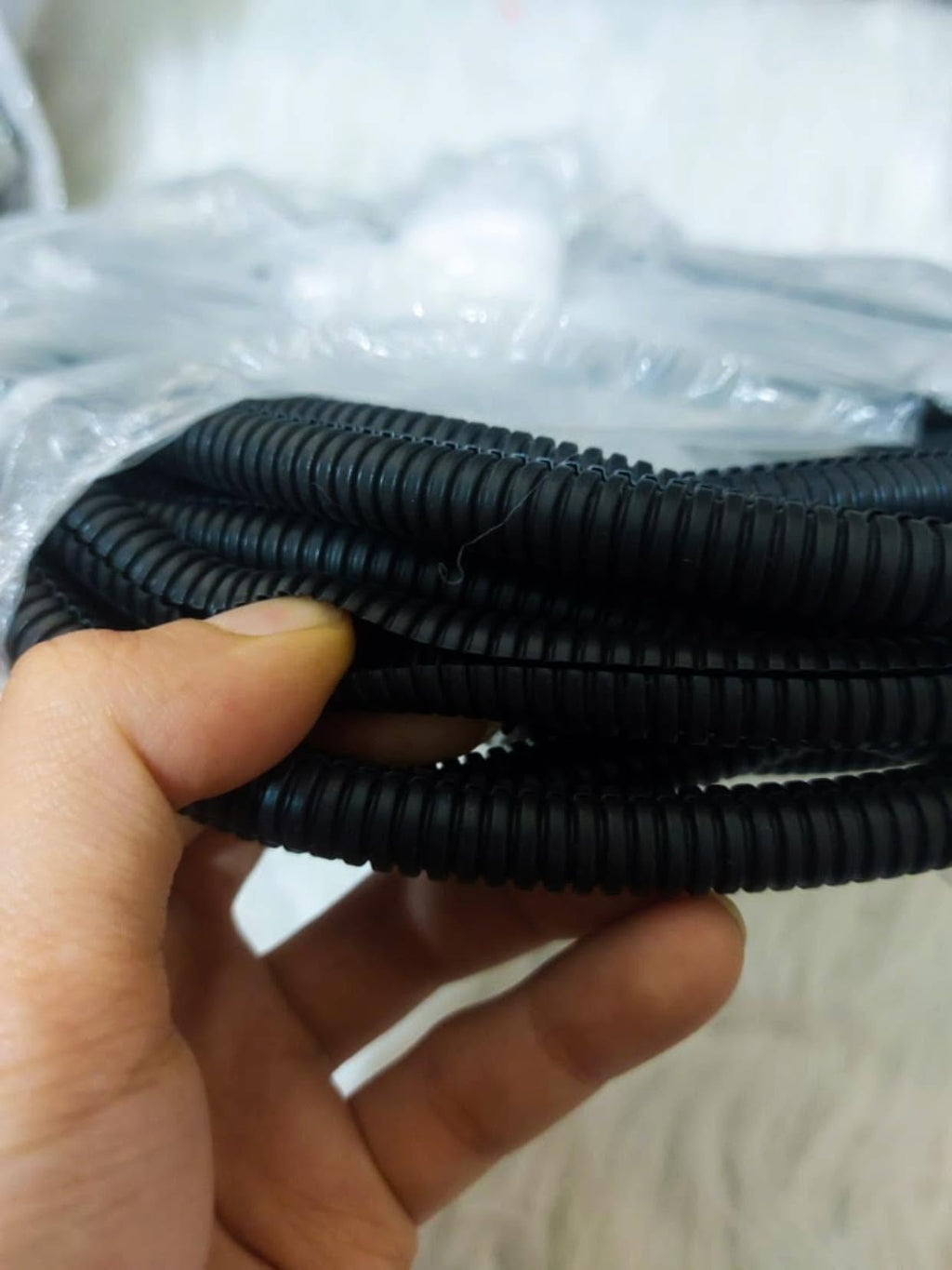 Black Flexible Corrugated Cable Sleeve