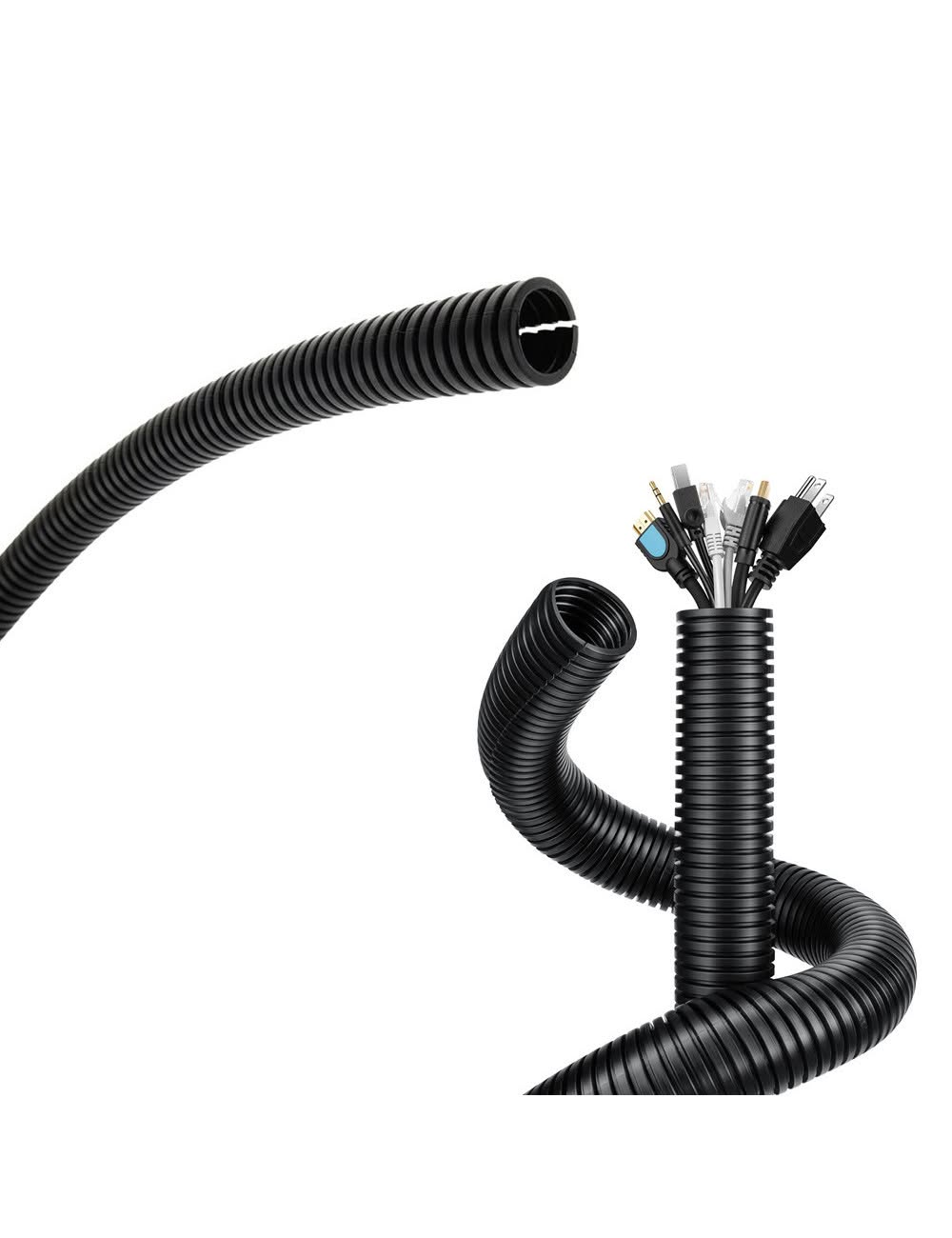 Black Flexible Corrugated Cable Sleeve