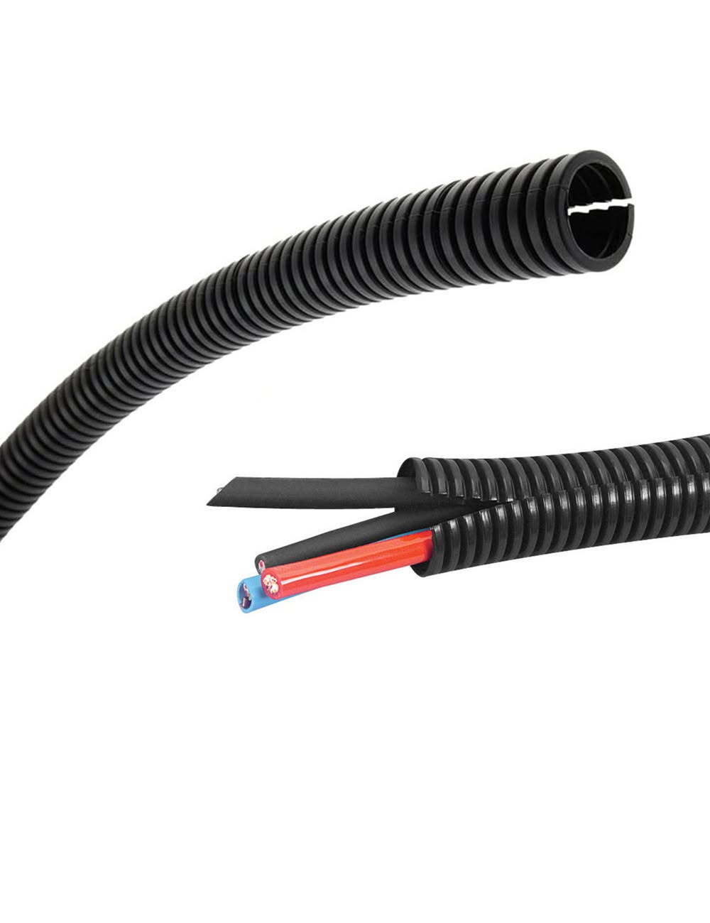 Black Flexible Corrugated Cable Sleeve