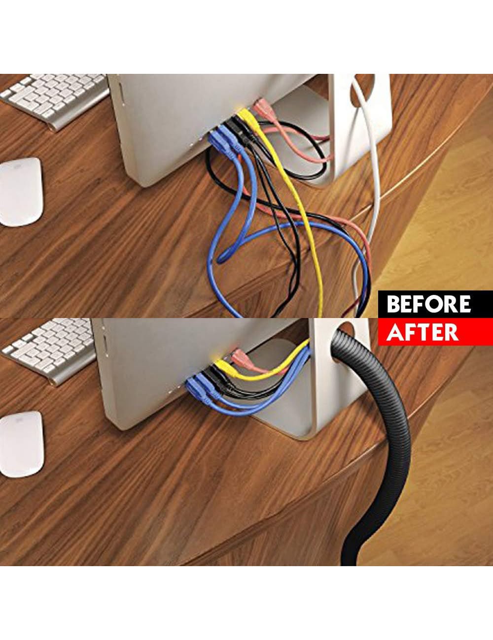 Black Flexible Corrugated Cable Sleeve