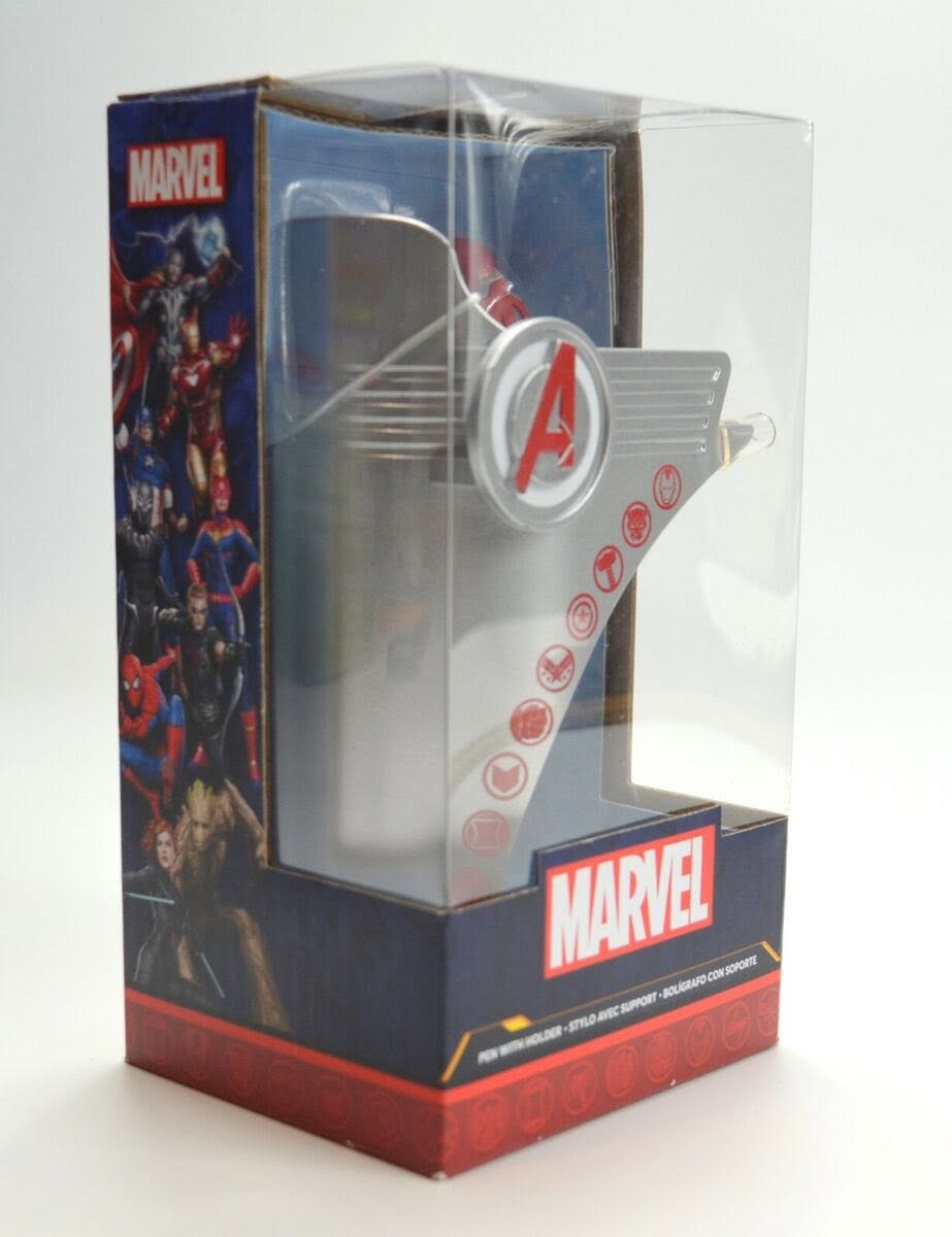 Marvel Avengers Tower Pen with Holder – Silver & Red
