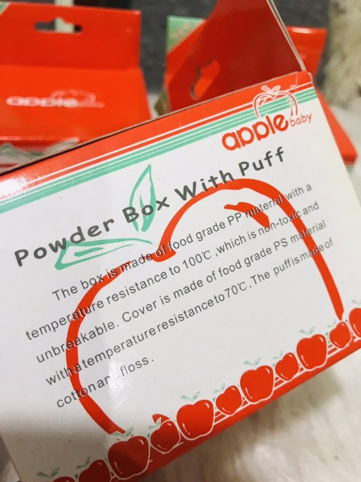 Apple Baby Powder Box with Puff