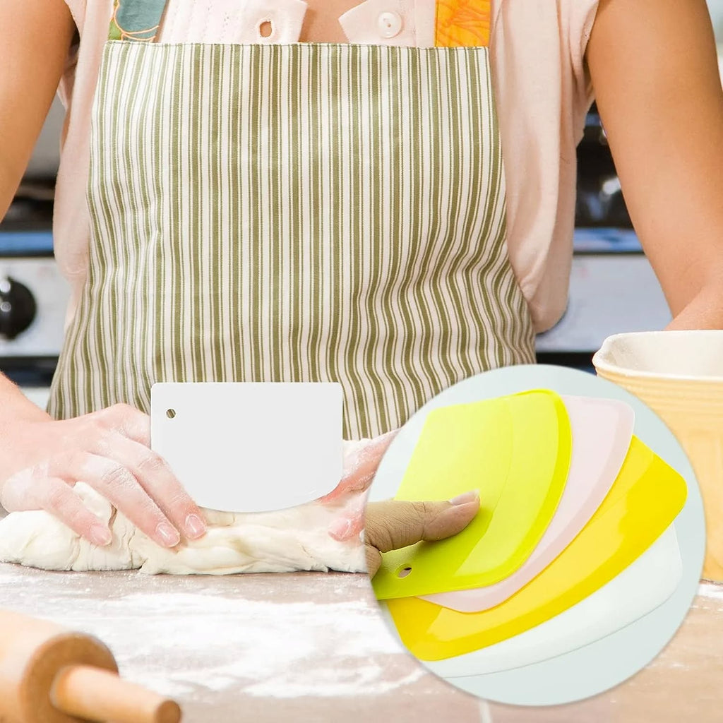 Cake Scraper 3 Pieces, Dough Cutter and Dough Scraper Plastic Dough Bowl for Cake Decoration&nbsp;
