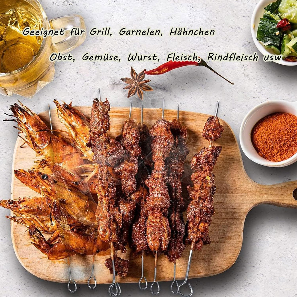 Metal BBQ Skewers – Set of 6