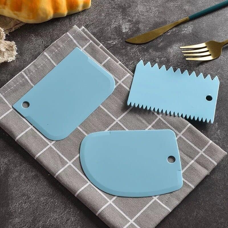 Cake Scraper 3 Pieces, Dough Cutter and Dough Scraper Plastic Dough Bowl for Cake Decoration&nbsp;