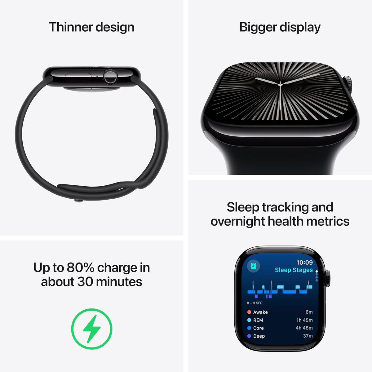 Apple Watch Series 10 [GPS 42 mm] Smartwatch (Black)