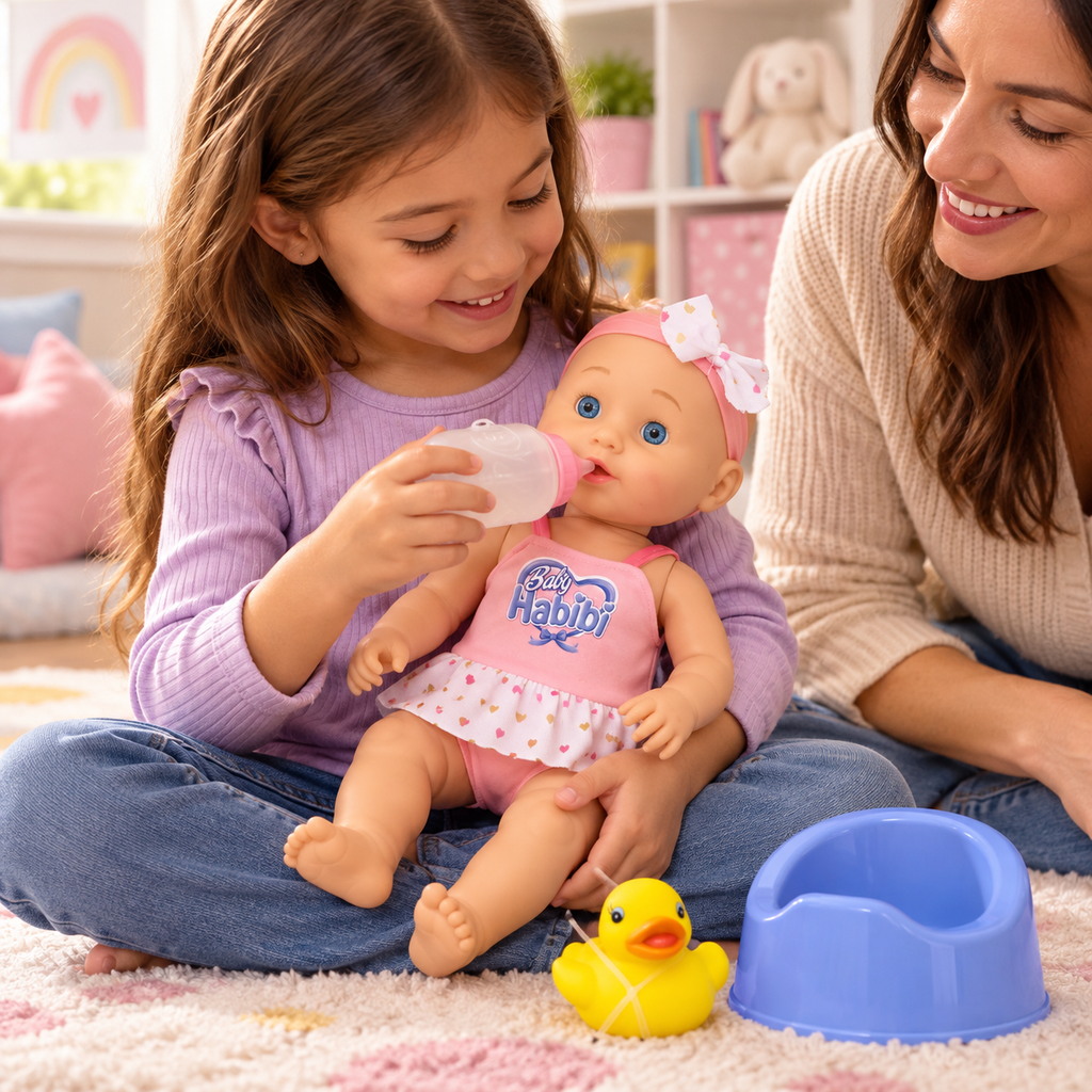 Baby Habibi Drink & Wet Doll Set