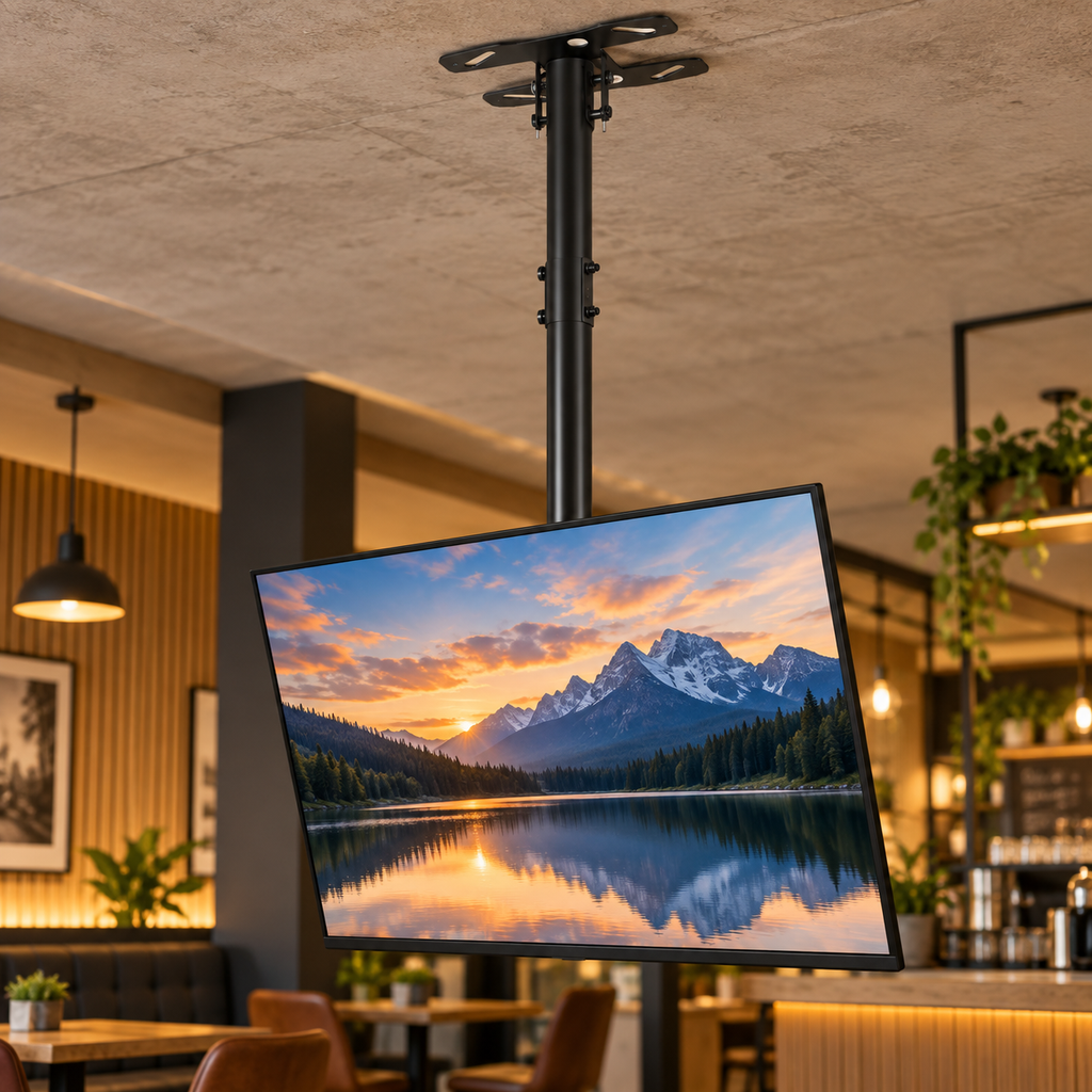 Heavy-Duty Adjustable TV Ceiling Mount – 43–86 Inches