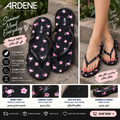 ARDENE Pink Flamingo & Floral Print Flip-Flops – Black