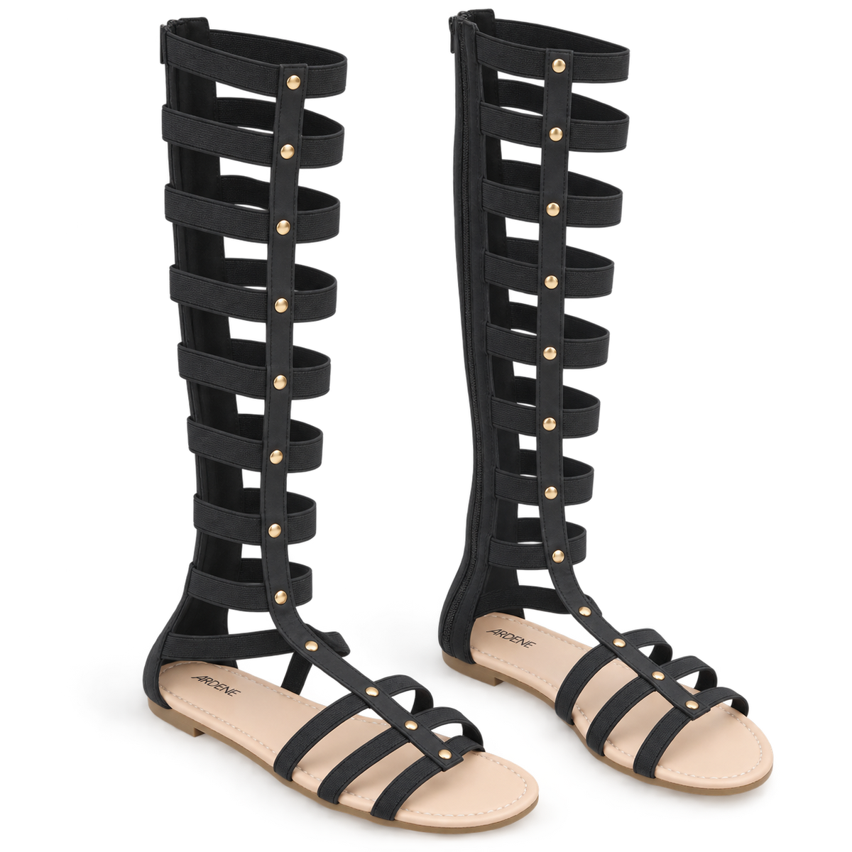 ARDENE Black Studded Tall Gladiator Sandals