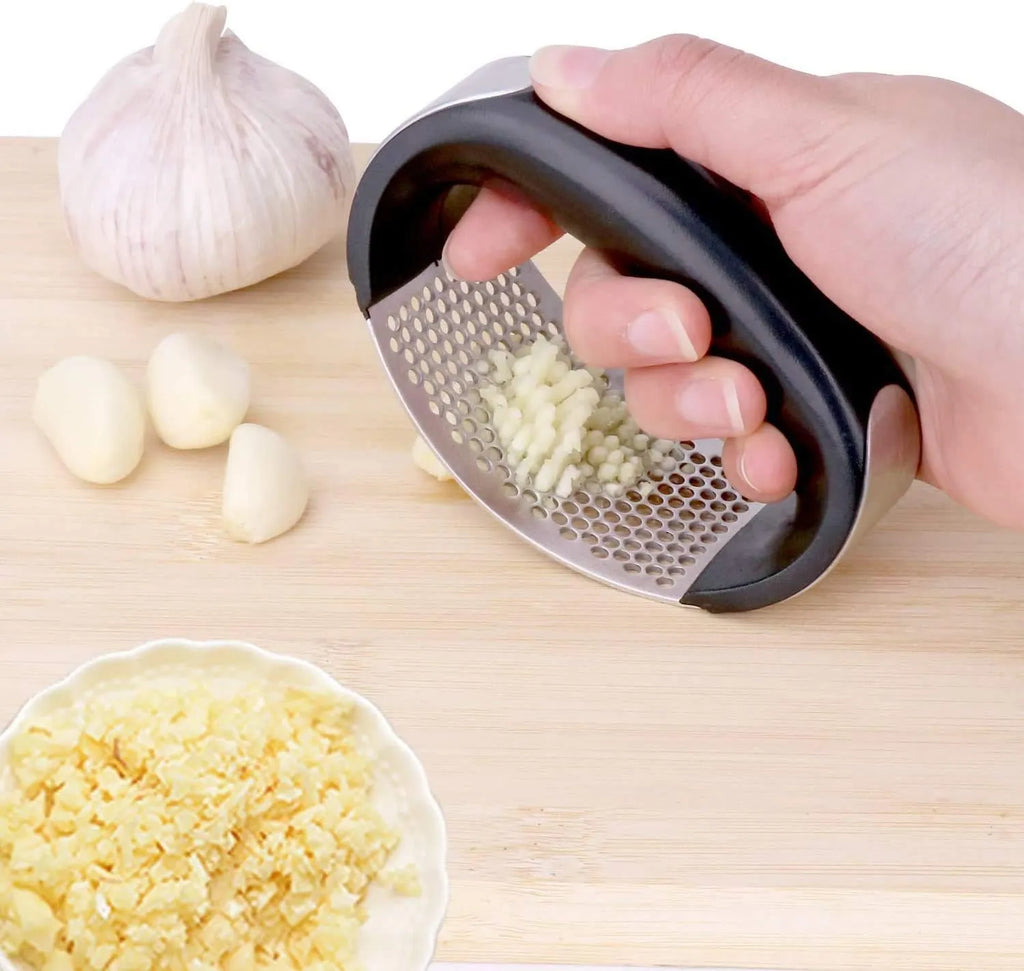 Garlic Rocker Press with Black Handle
