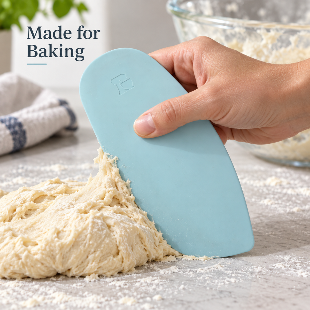 Light Blue Silicone Baking Scraper