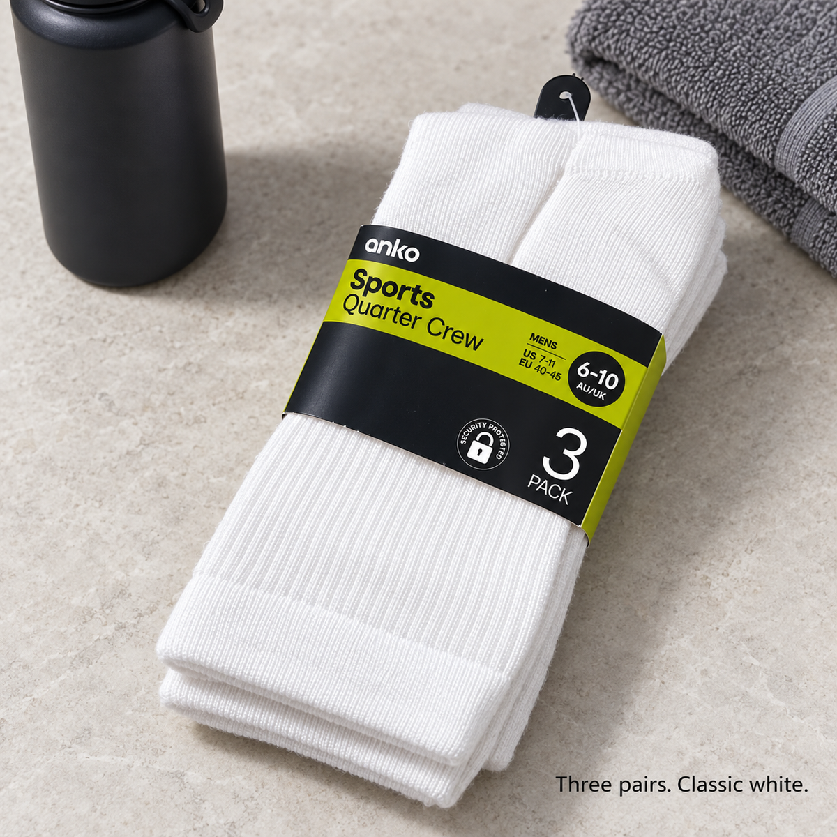 Anko Men’s Sports Quarter Crew Socks