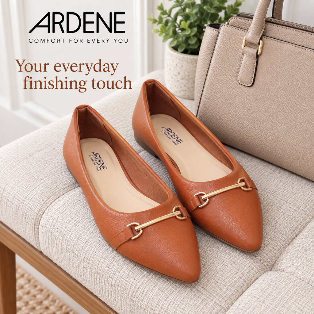 ARDENE Women’s Cognac Pointed-Toe Flats