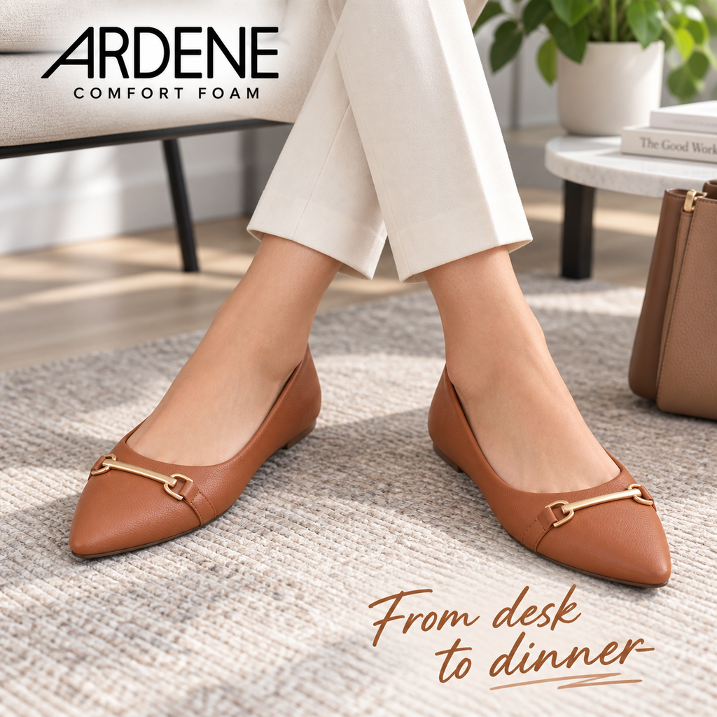 ARDENE Women’s Cognac Pointed-Toe Flats