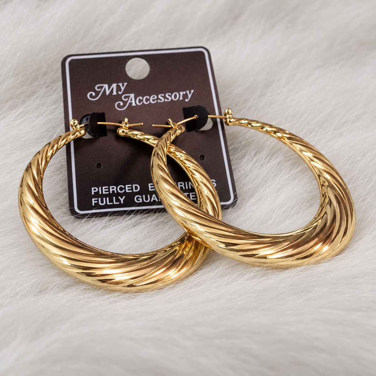 My Accessory Gold-Tone Twisted Hoop Earrings