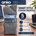 Anko Men’s Business Cotton Crew Socks (Grey)