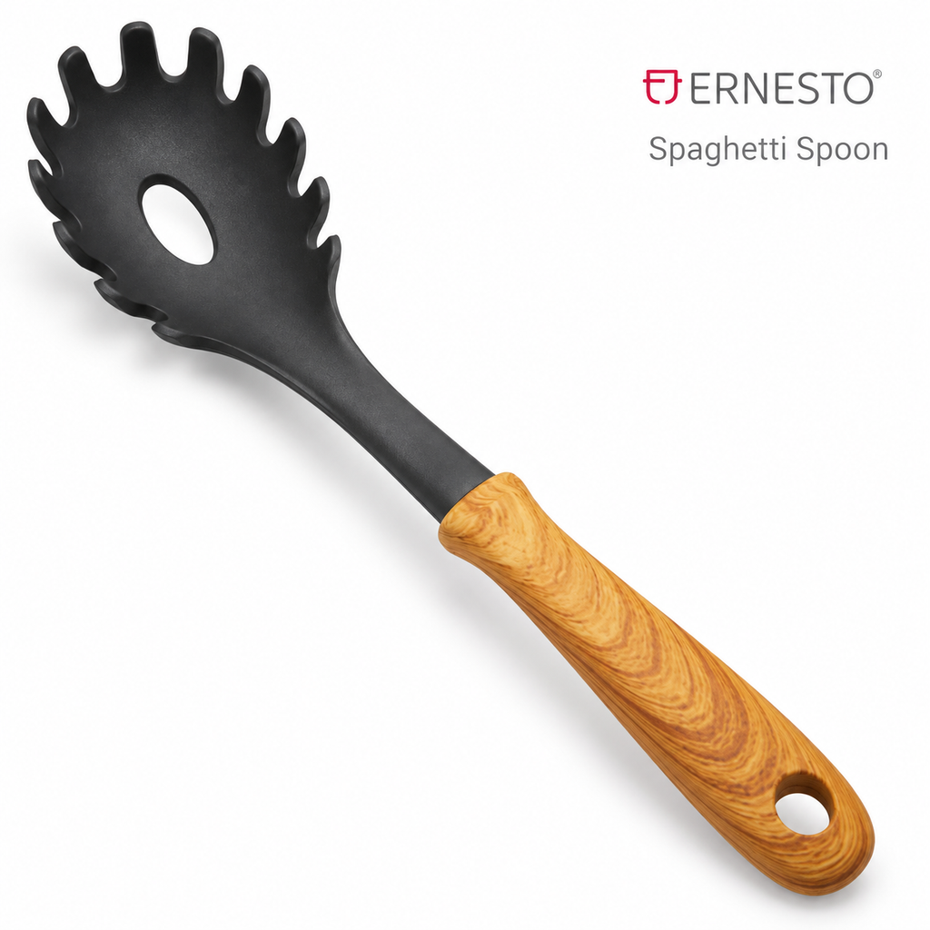 ERNESTO Spaghetti Spoon with Wood-Look Handle