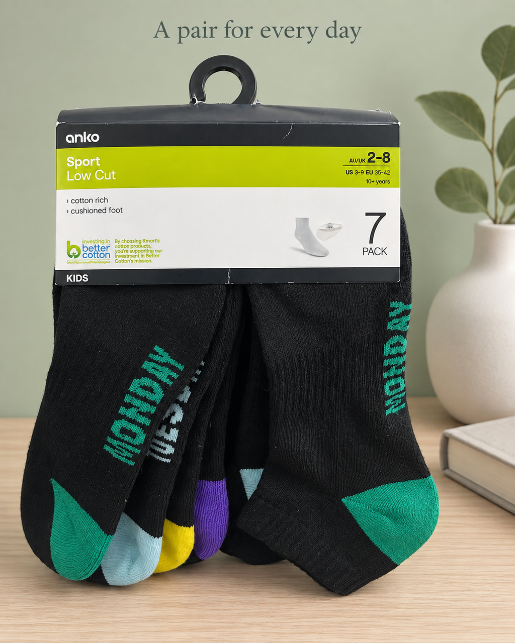 7-pack of Anko Kids Sport Low Cut Socks (Days)
