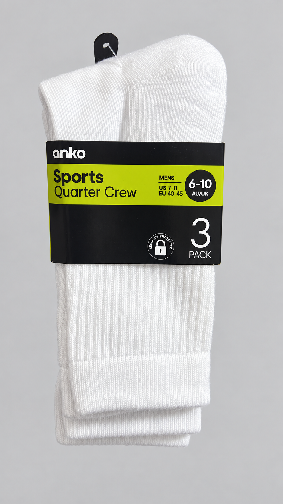 Anko Men’s Sports Quarter Crew Socks
