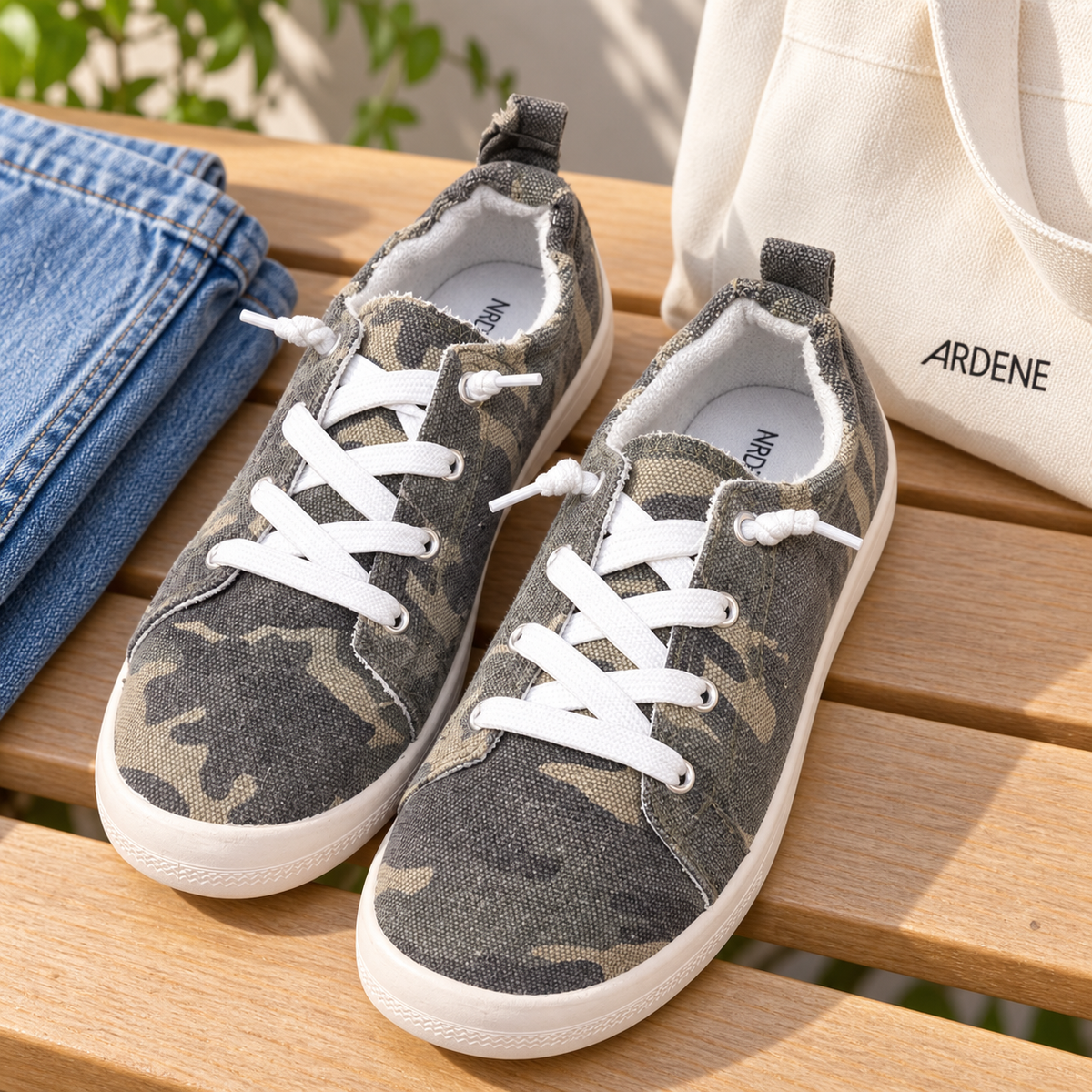 ARDENE Camouflage Low-Top Sneakers