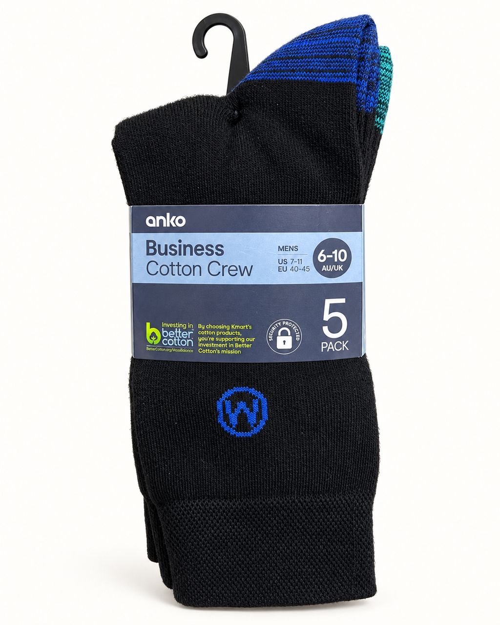 Anko Men’s Business Cotton Crew Socks (Pack 5)