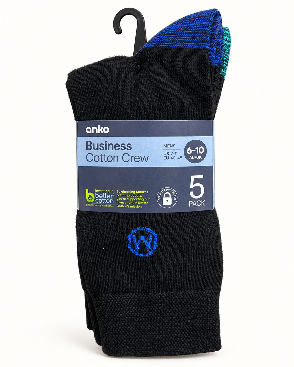 Anko Men’s Business Cotton Crew Socks (Pack 5)