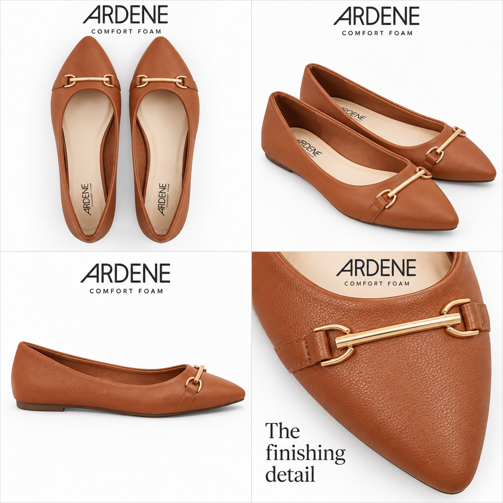 ARDENE Women’s Cognac Pointed-Toe Flats