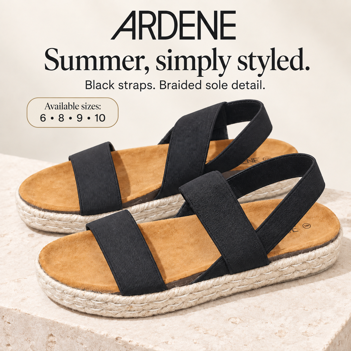 ARDENE Women’s Black Espadrille-Style Sandals