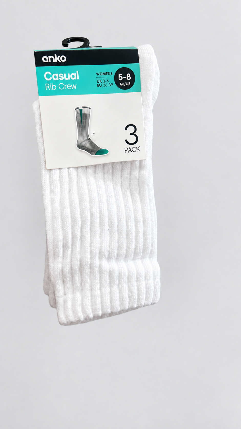 Anko Women’s Casual Rib Crew Socks