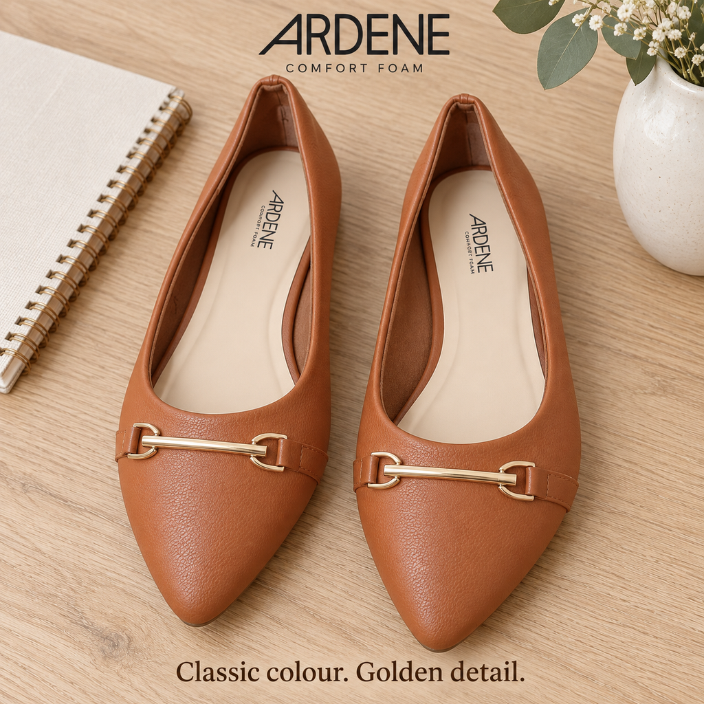 ARDENE Women’s Cognac Pointed-Toe Flats