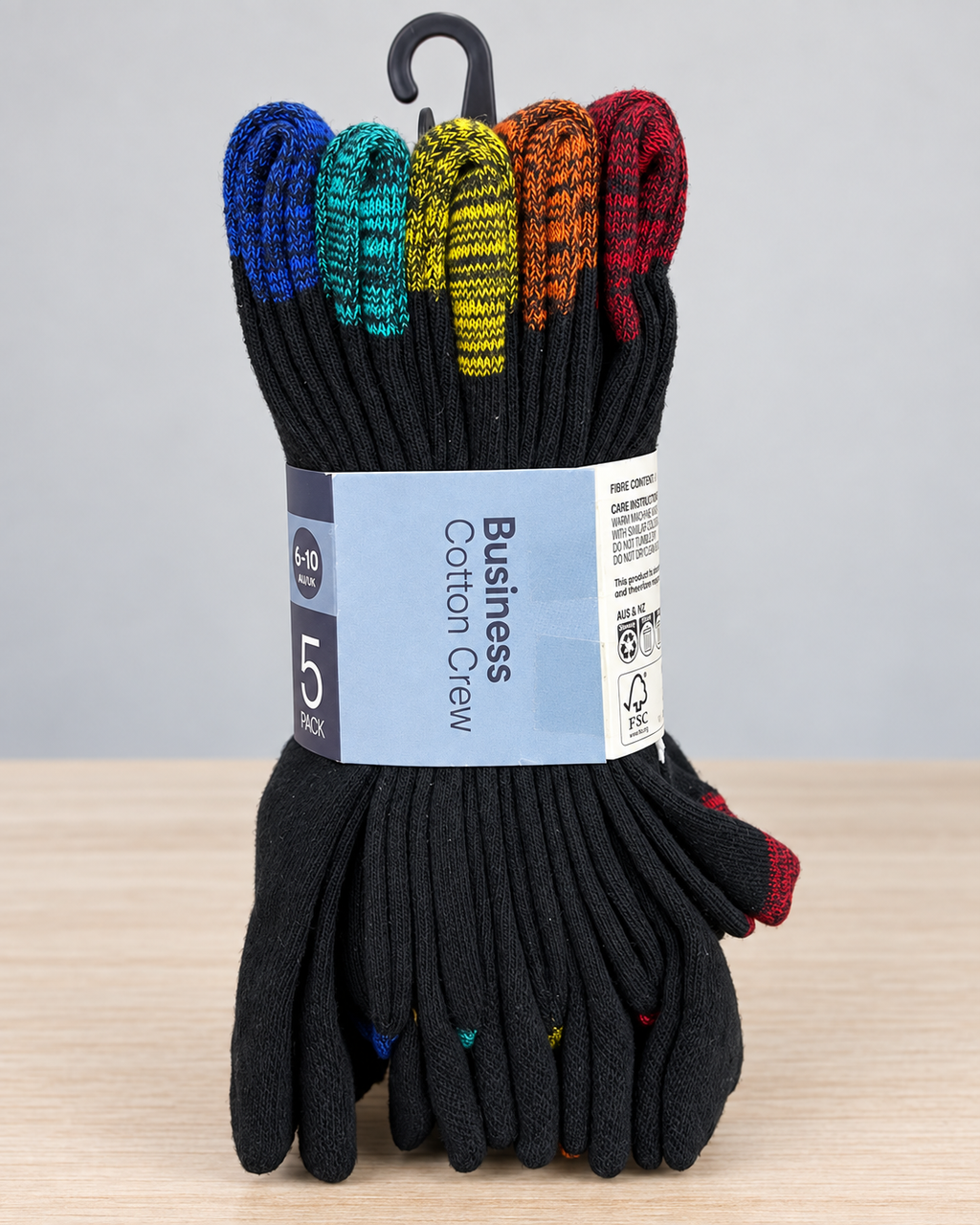 Anko Men’s Business Cotton Crew Socks (Pack 5)