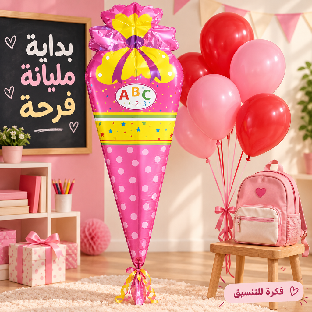 Balloon Pink Back-to-School Party Decoration Set