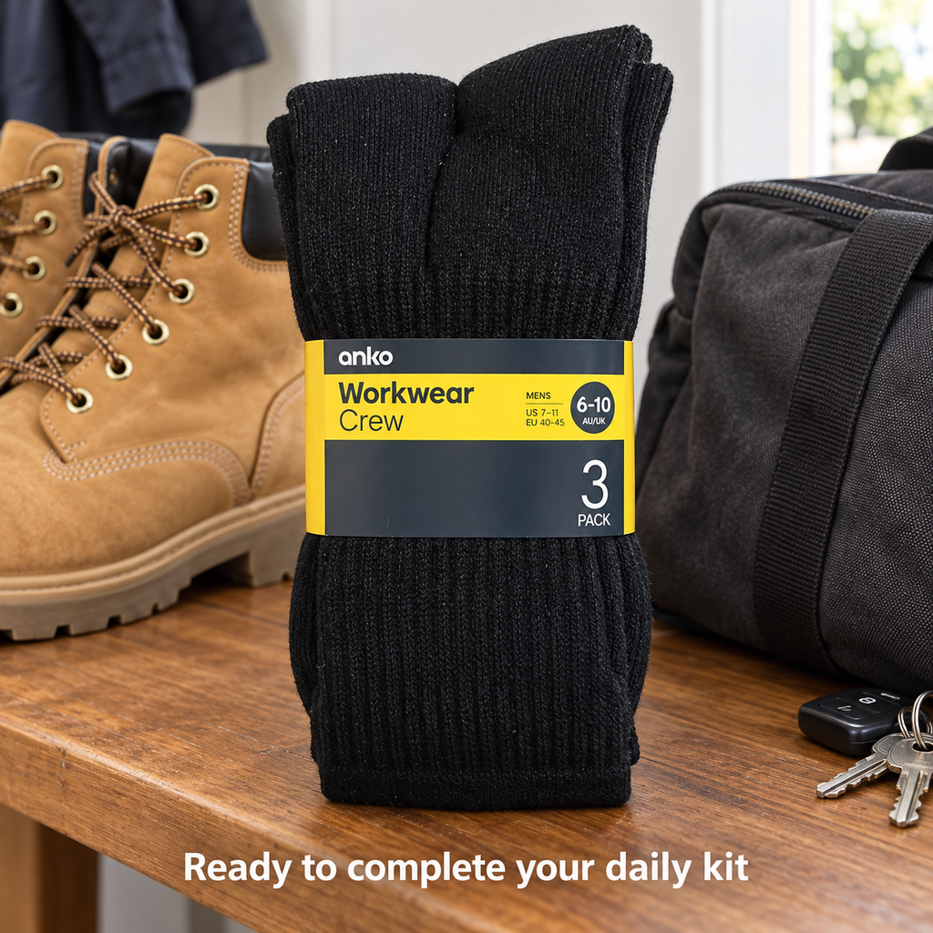 Anko Men’s Workwear Crew Socks