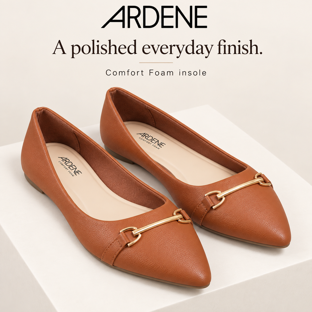 ARDENE Women’s Cognac Pointed-Toe Flats