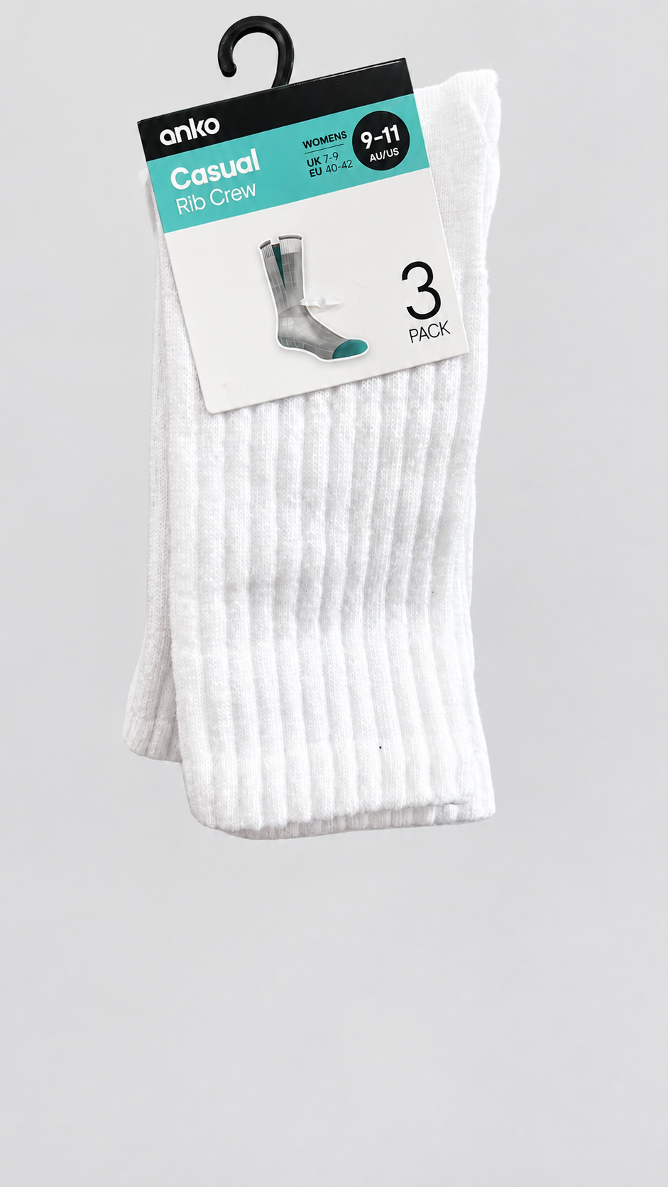 Anko Women’s Casual Rib Crew Socks
