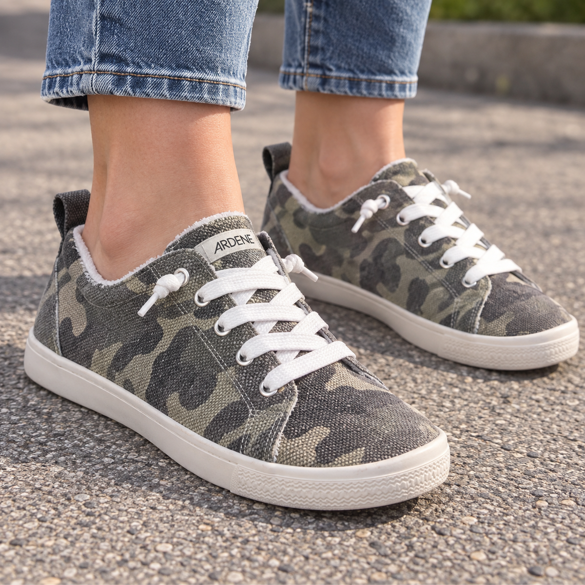 ARDENE Camouflage Low-Top Sneakers