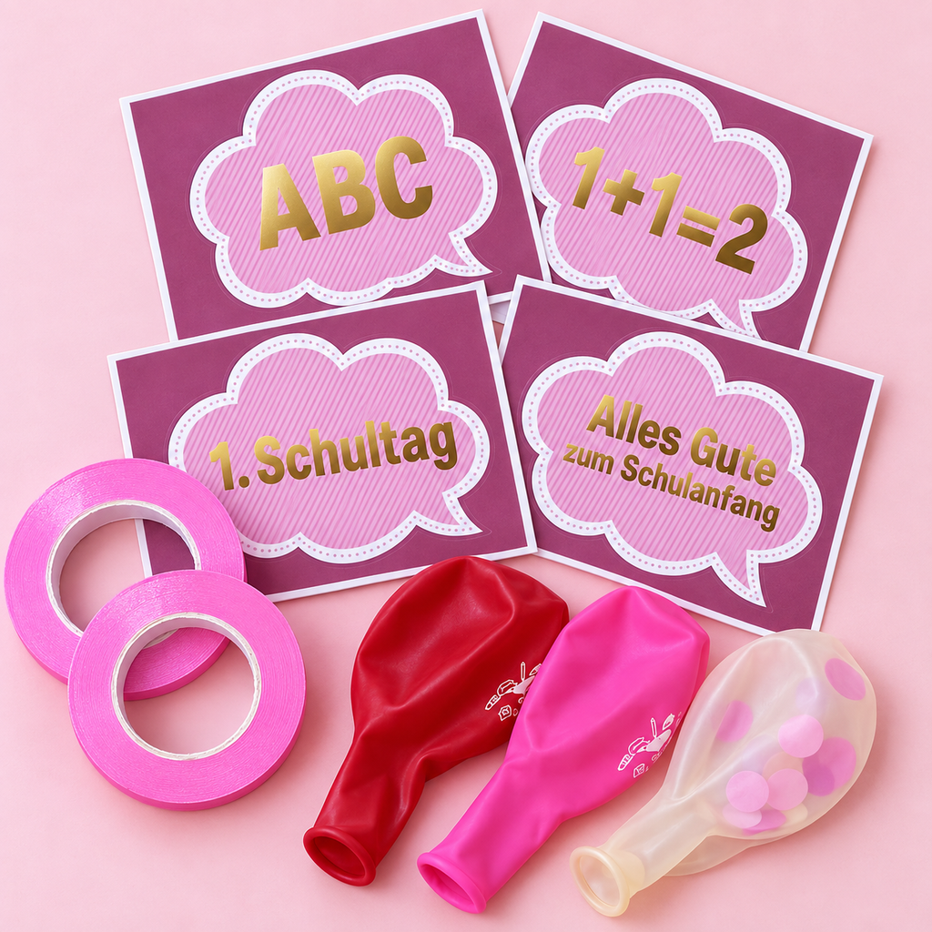 Balloon Pink Back-to-School Party Decoration Set