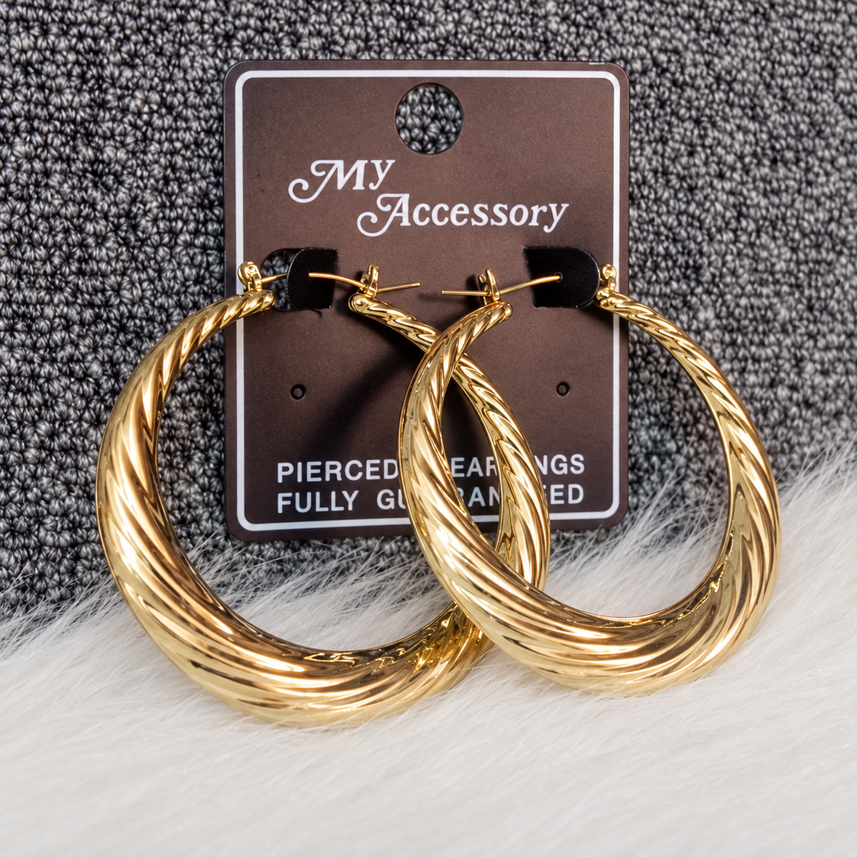 My Accessory Gold-Tone Twisted Hoop Earrings