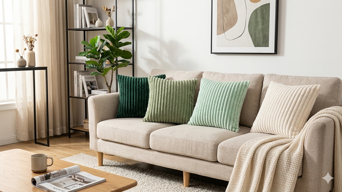 MIULEE premium ribbed plush pillow covers